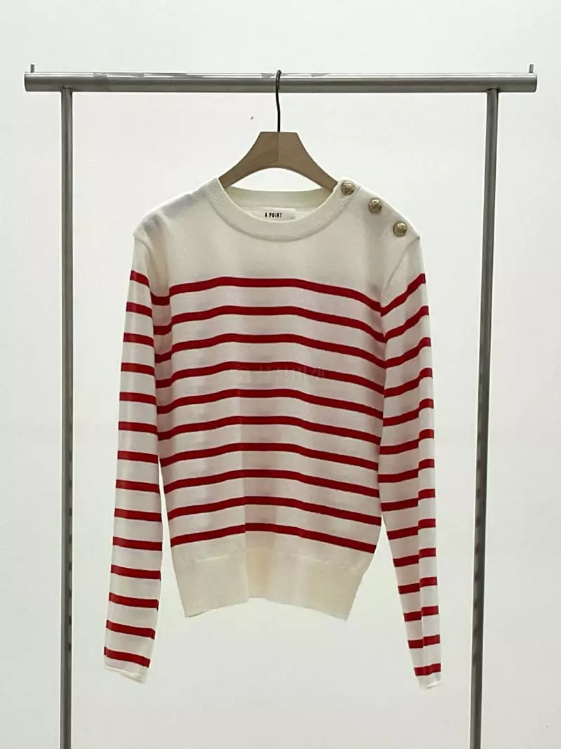 A Point - Korean Women Fashion - #womensfashion - Stripes Knit - 2