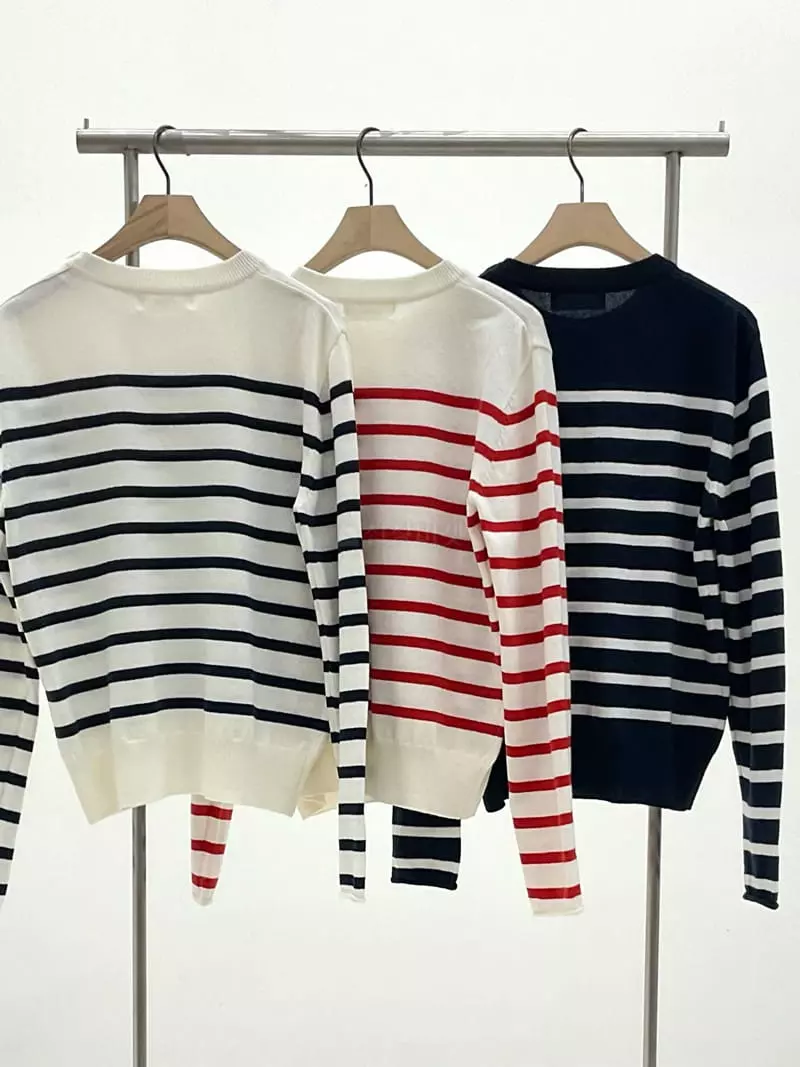 A Point - Korean Women Fashion - #momslook - Stripes Knit - 4