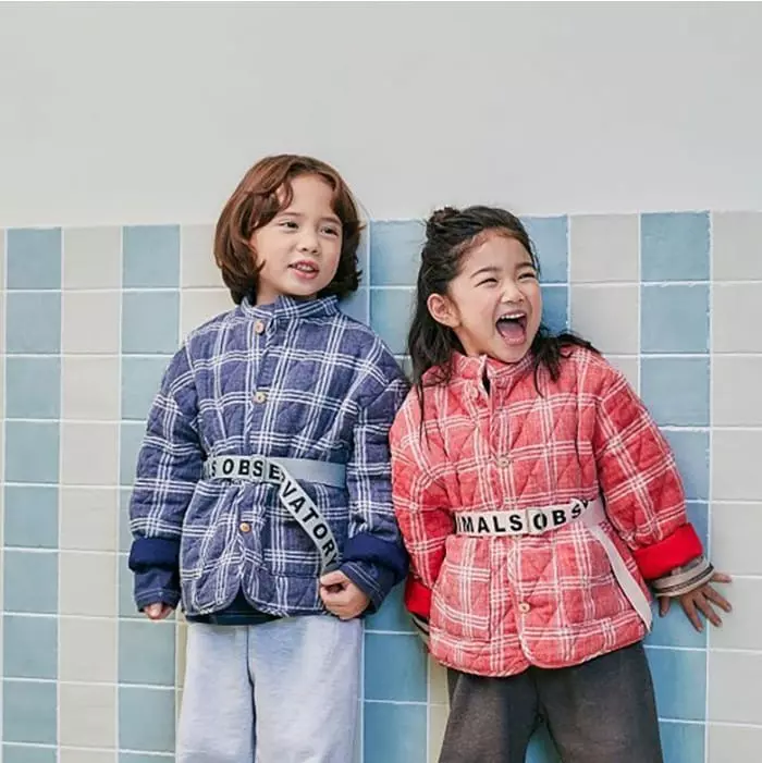 Acolor - Korean Children Fashion - #childofig - Check Quilting HJAcket