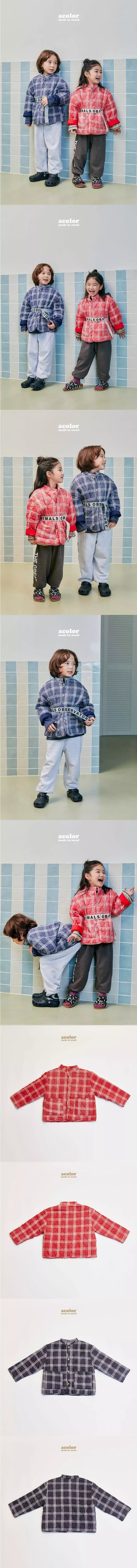 Acolor - Korean Children Fashion - #designkidswear - Check Quilting HJAcket - 3