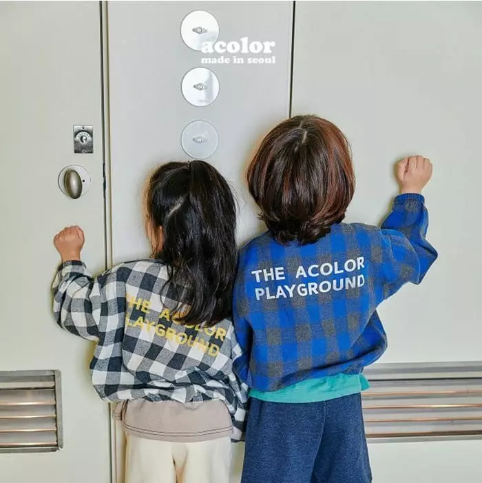 Acolor - Korean Children Fashion - #discoveringself - Check Anorak