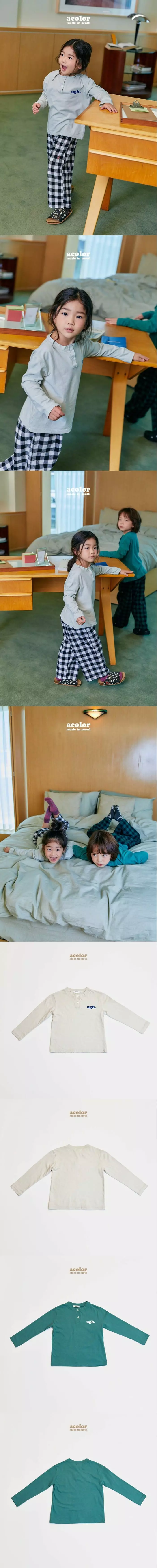 Acolor - Korean Children Fashion - #fashionkids - bUtton Herny Tee - 3