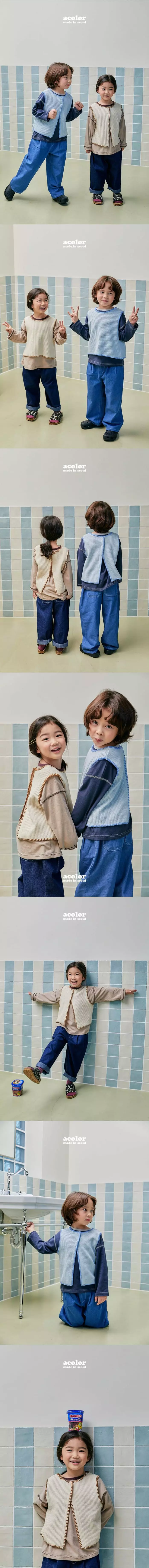 Acolor - Korean Children Fashion - #kidsstore - Hoshi Knit Vest - 2
