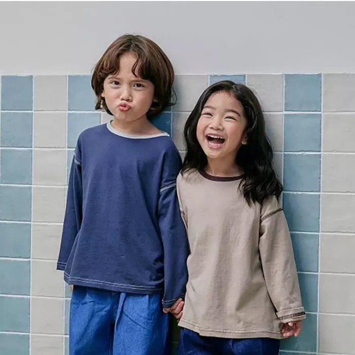 Acolor - Korean Children Fashion - #kidsstore - Color Piping Tee