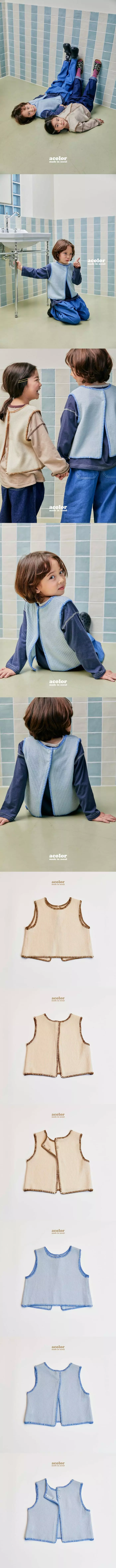 Acolor - Korean Children Fashion - #kidzfashiontrend - Hoshi Knit Vest - 3