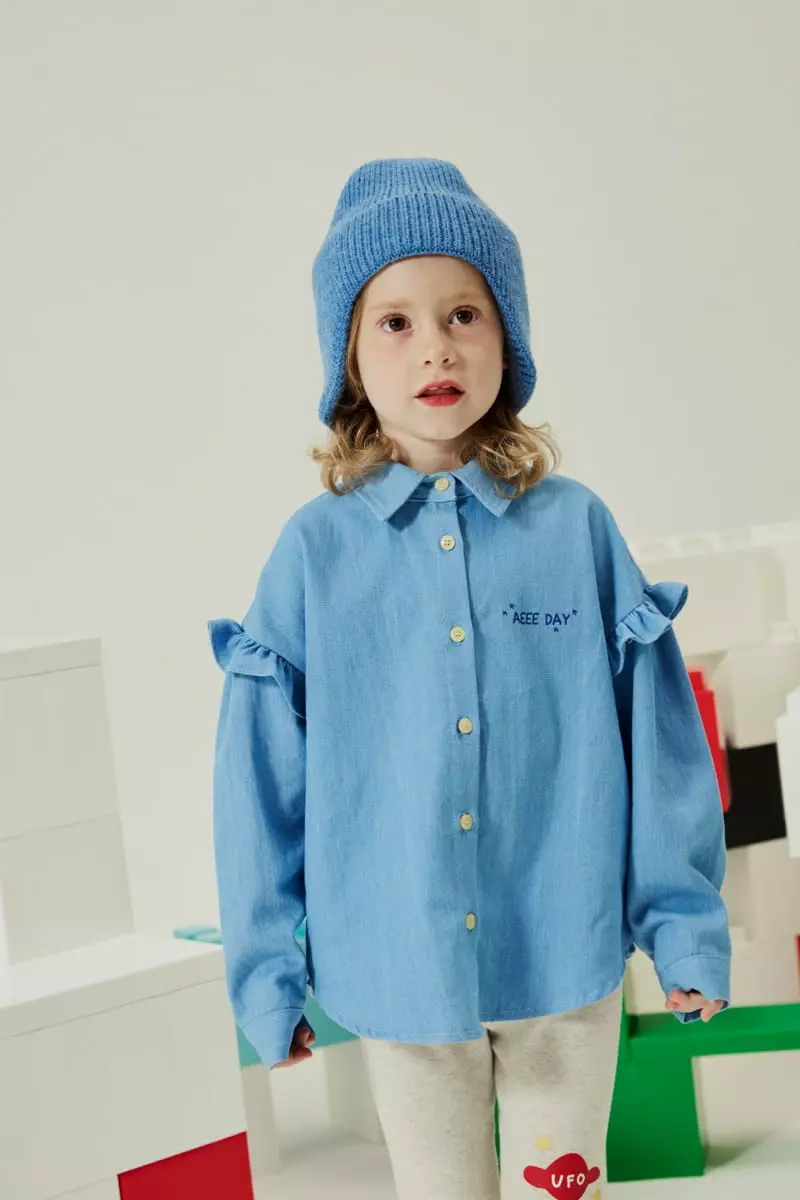 Aeeeday - Korean Children Fashion - #Kfashion4kids - Pair Denim Shirt