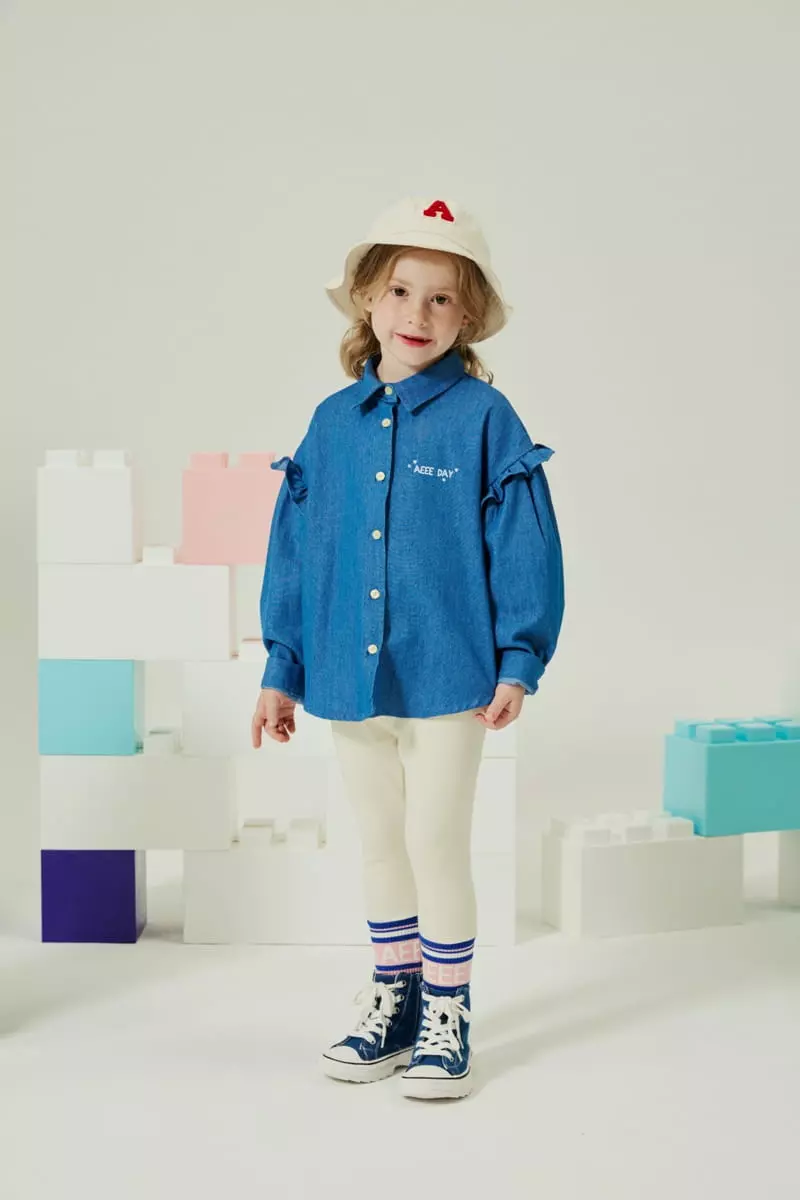 Aeeeday - Korean Children Fashion - #littlefashionista - Pair Denim Shirt - 2