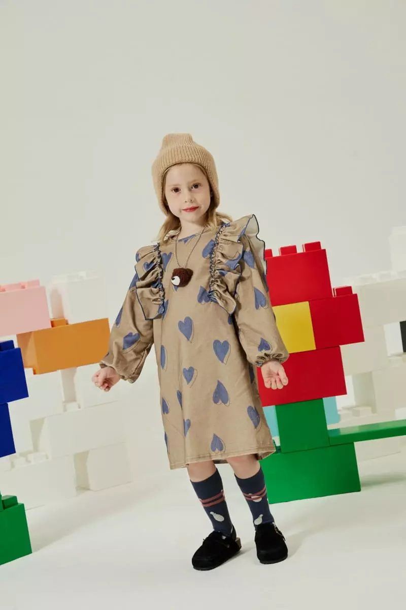 Aeeeday - Korean Children Fashion - #toddlerclothing - Hear One-piece - 4