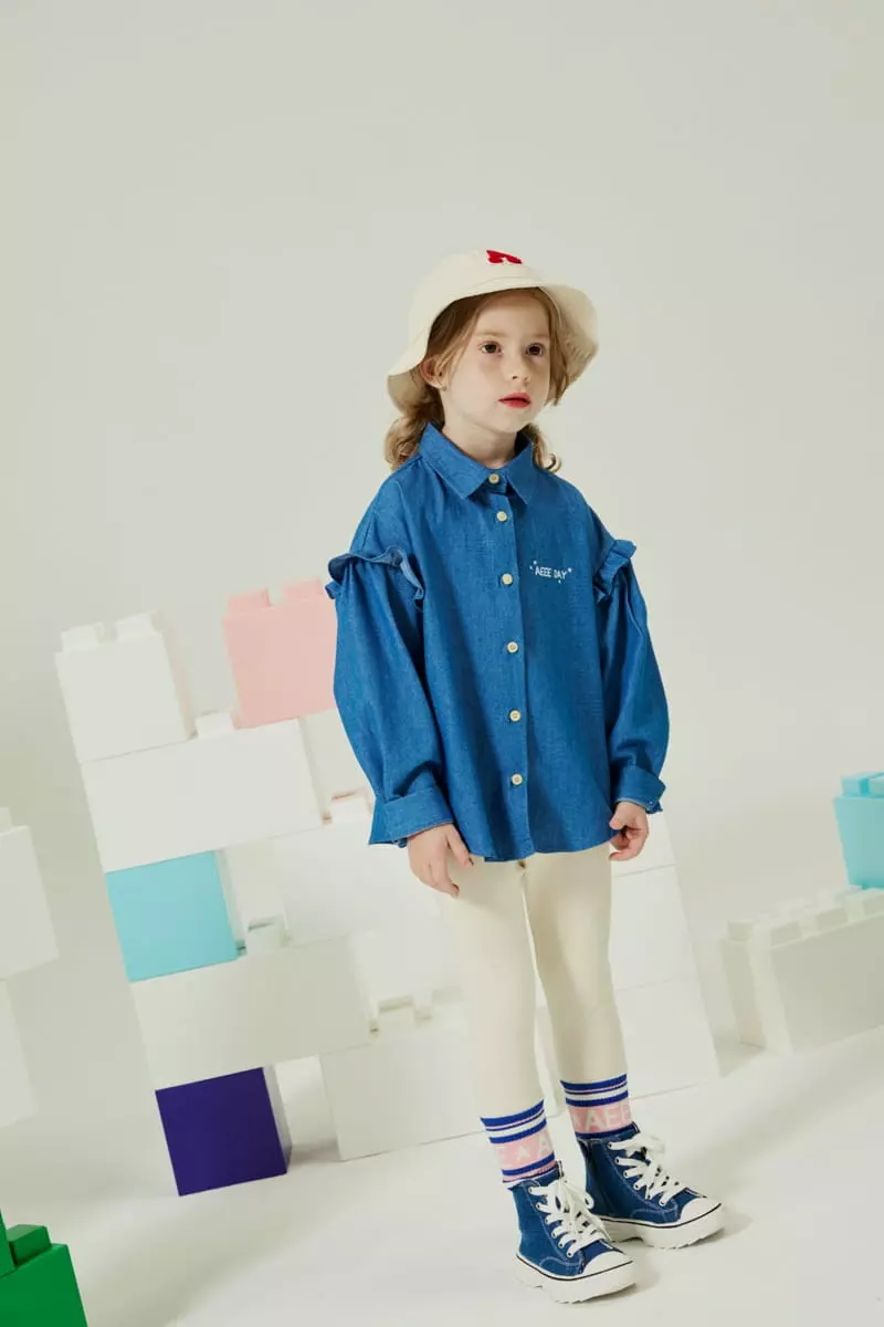 Aeeeday - Korean Children Fashion - #todddlerfashion - Pair Denim Shirt - 6