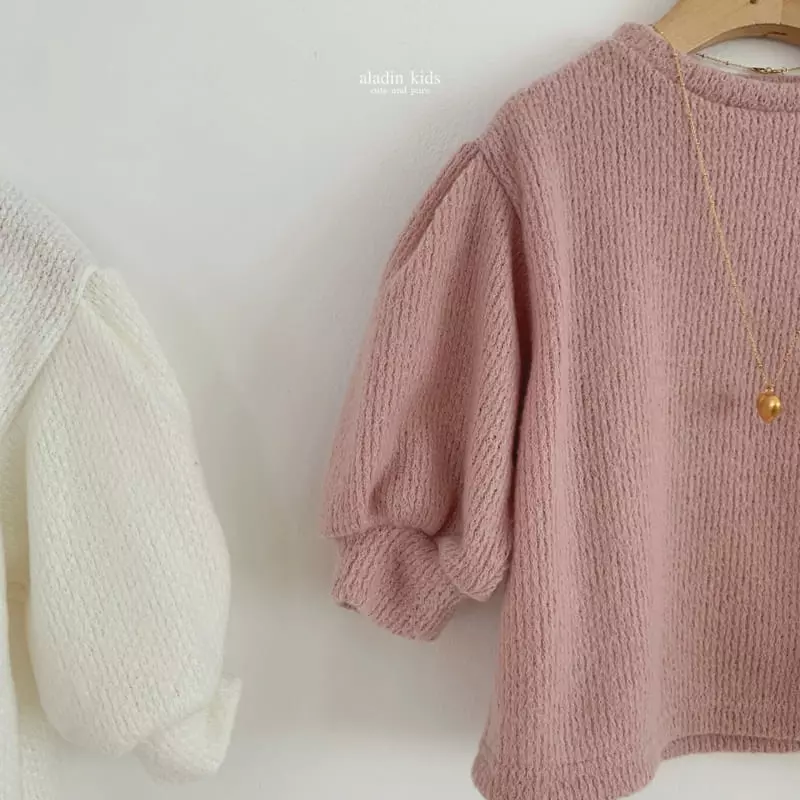 Aladin - Korean Children Fashion - #littlefashionista - Wrinkle Puff Knit Tee - 3