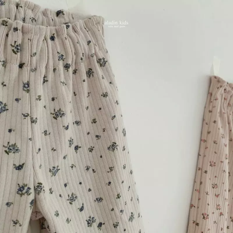 Aladin - Korean Children Fashion - #magicofchildhood - Fall Flower Rib Pants