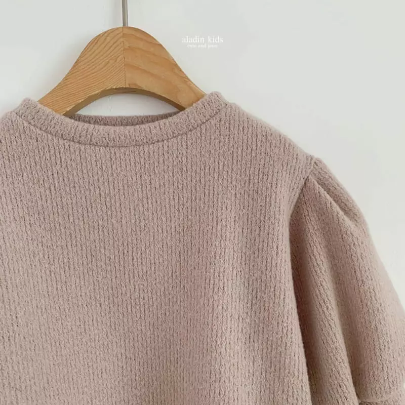 Aladin - Korean Children Fashion - #minifashionista - Wrinkle Puff Knit Tee - 5