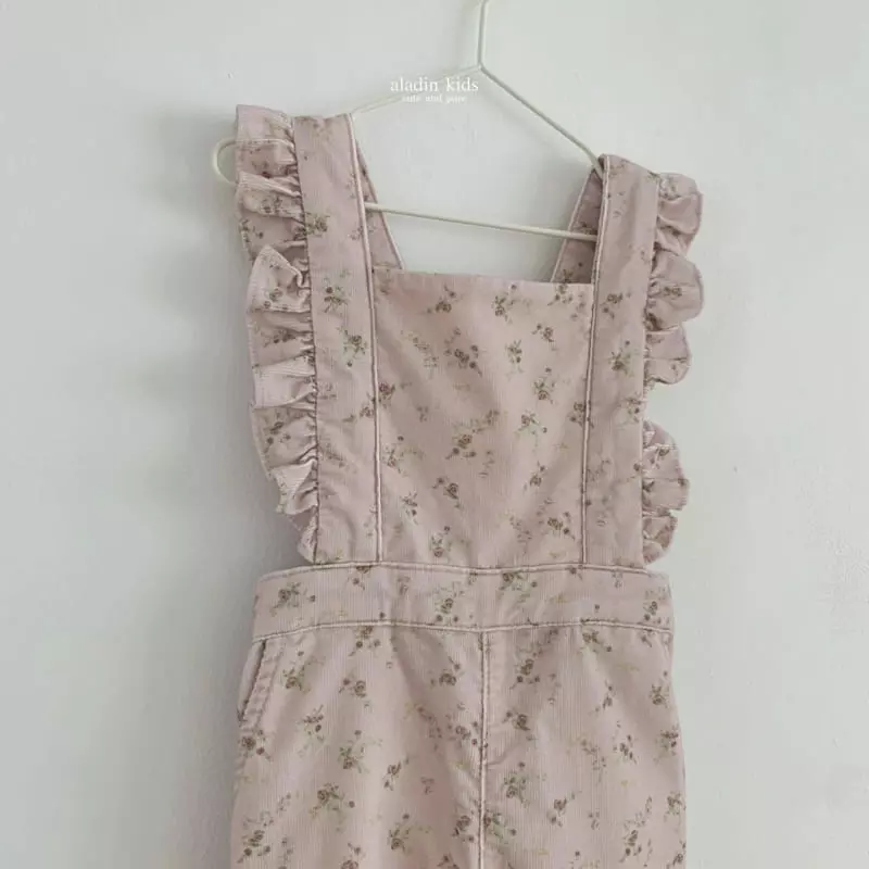 Aladin - Korean Children Fashion - #prettylittlegirls - Flower Frill Overalls