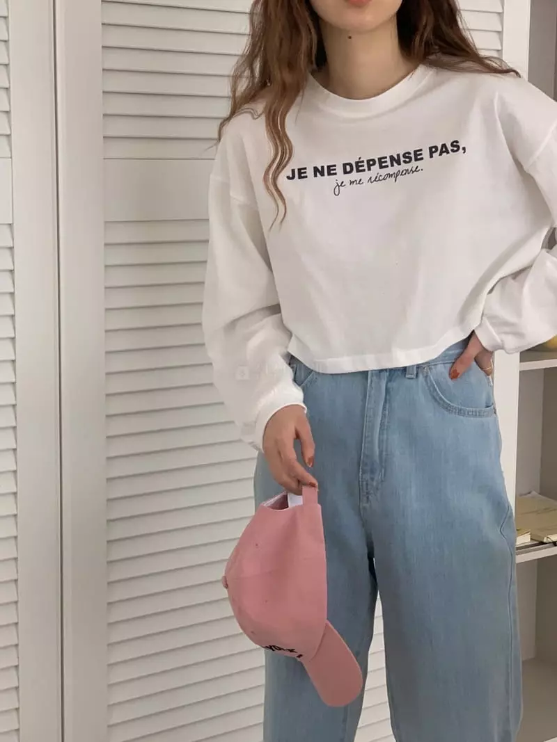 Ame - Korean Women Fashion - #momslook - Crop Tee