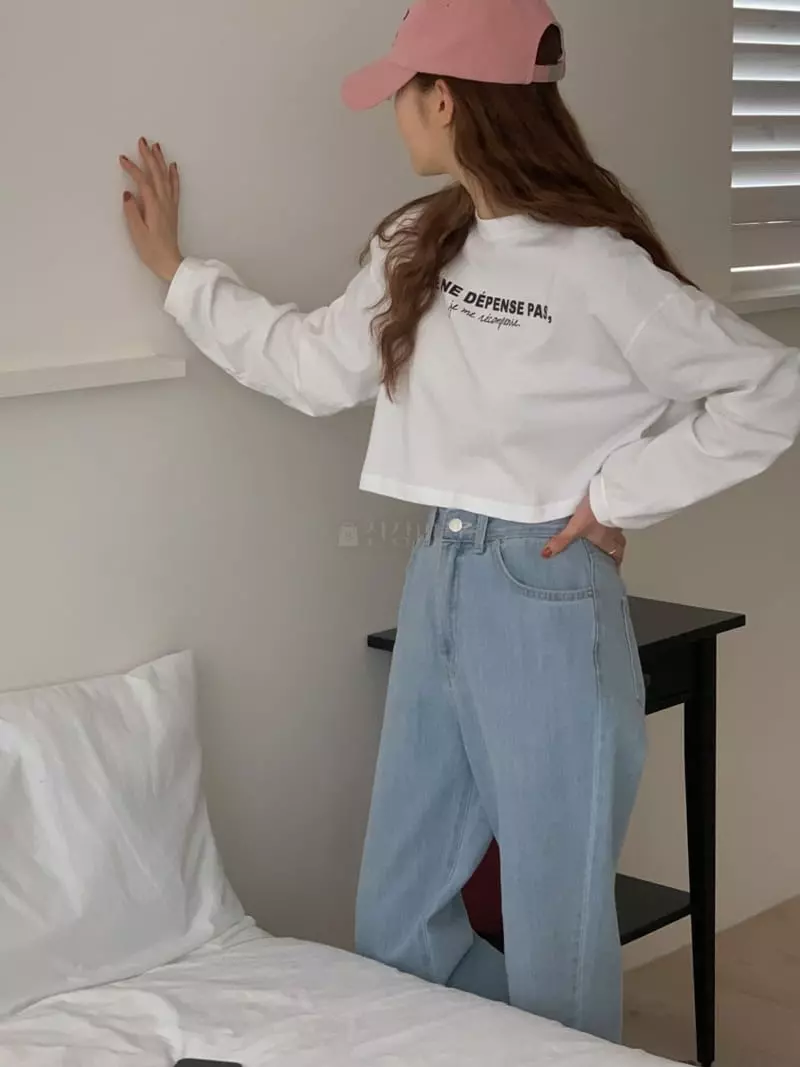 Ame - Korean Women Fashion - #momslook - Crop Tee - 3