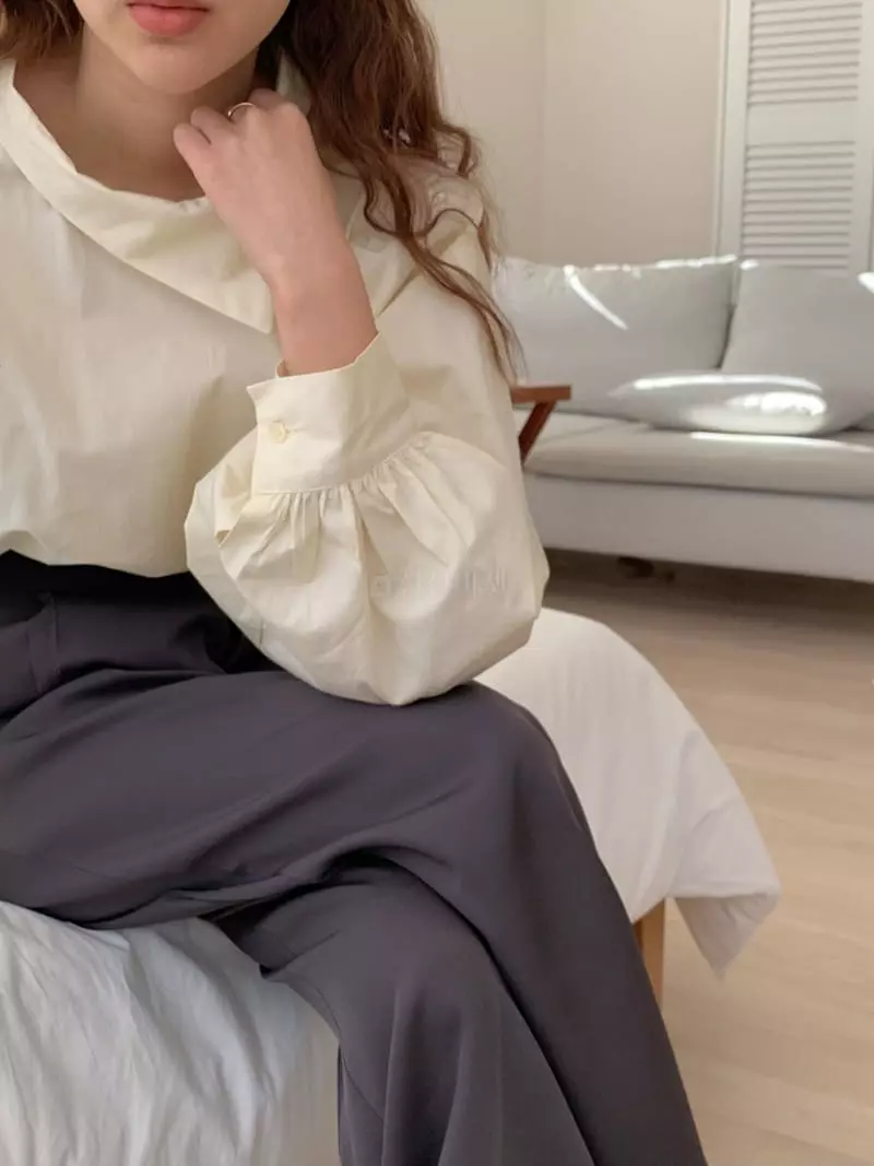 Ame - Korean Women Fashion - #momslook - Unbalance Shirt - 11