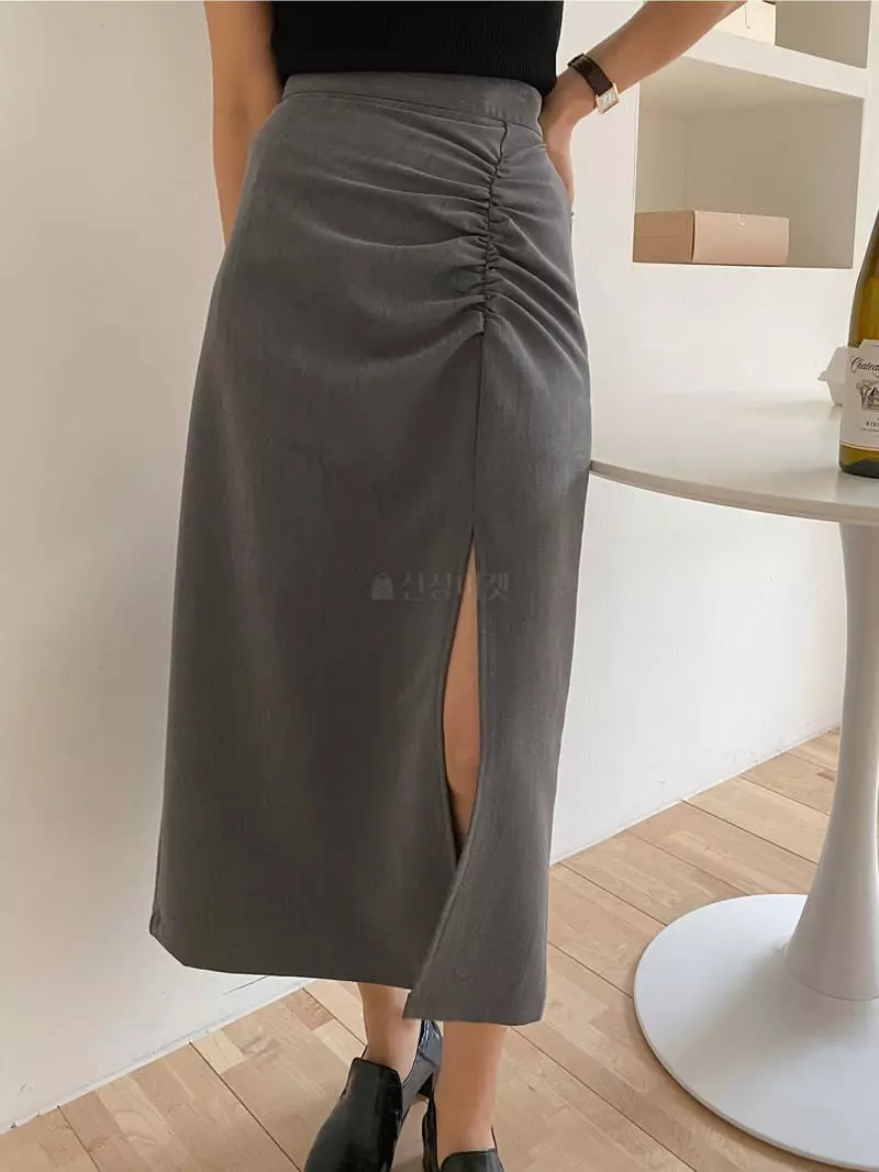 Ame - Korean Women Fashion - #momslook - Shirring Skirt - 6
