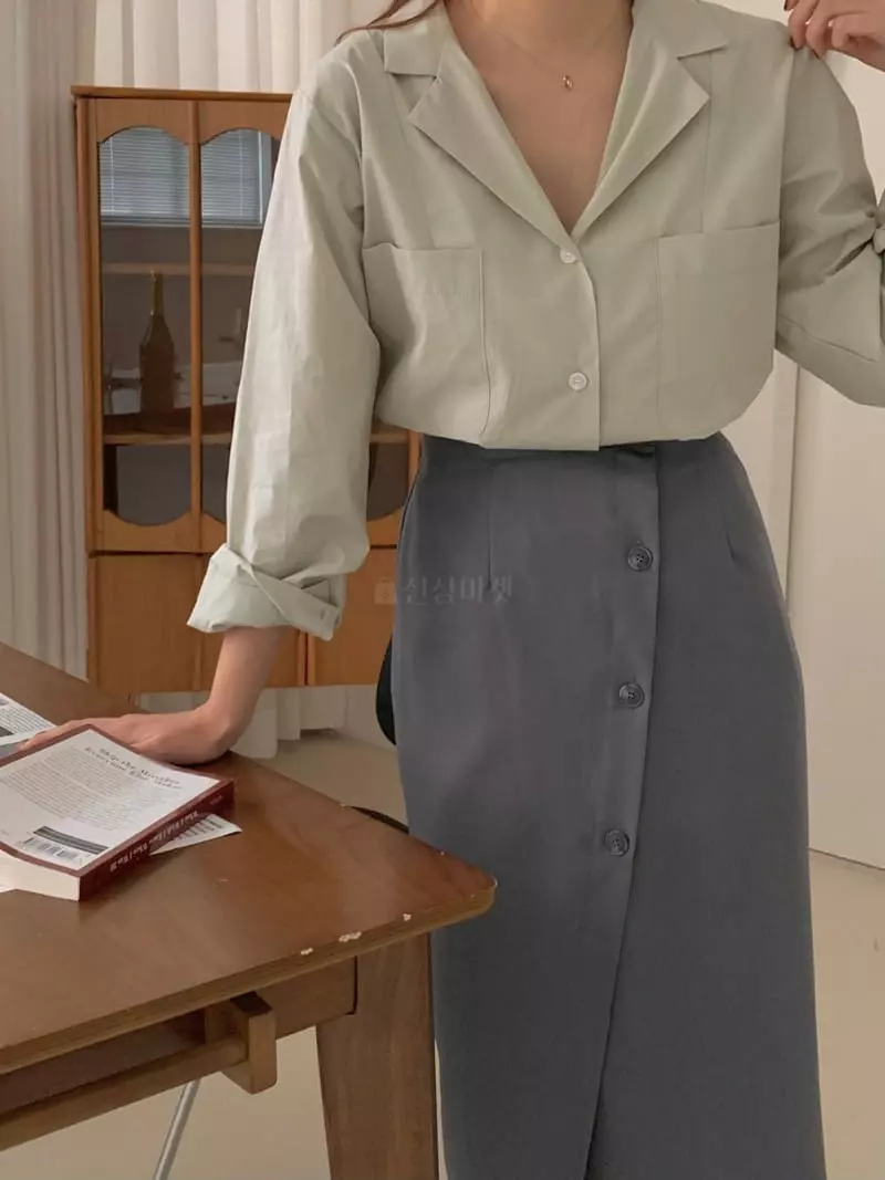 Ame - Korean Women Fashion - #momslook - Button SKirt - 3