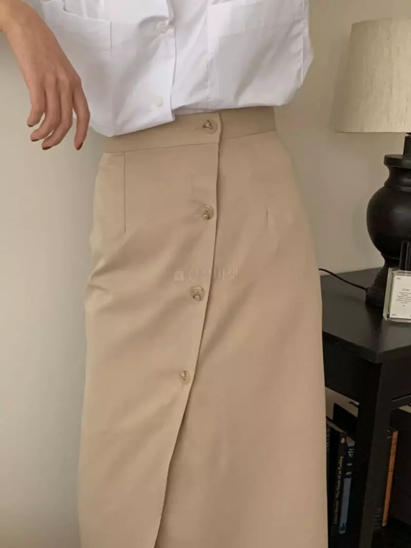 Ame - Korean Women Fashion - #momslook - Button SKirt - 7