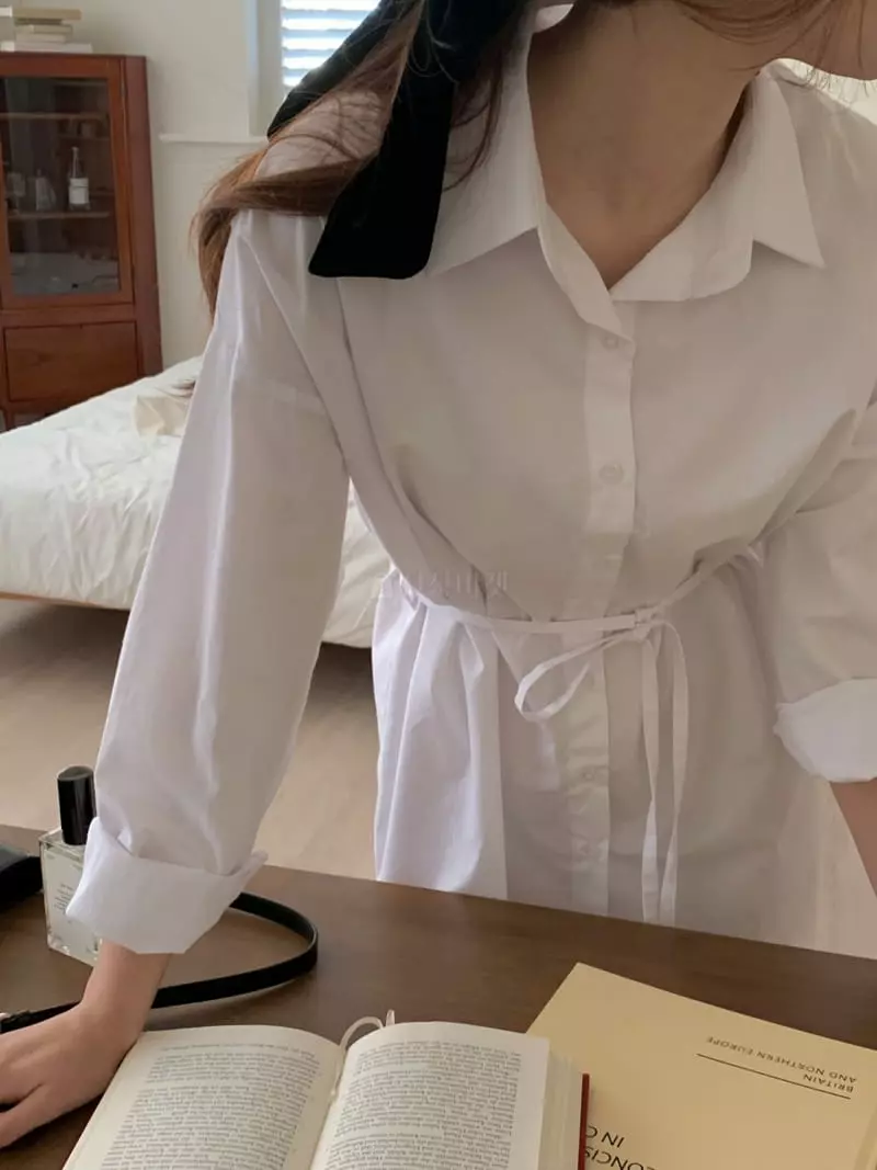 Ame - Korean Women Fashion - #momslook - Long Shirt One-piece
