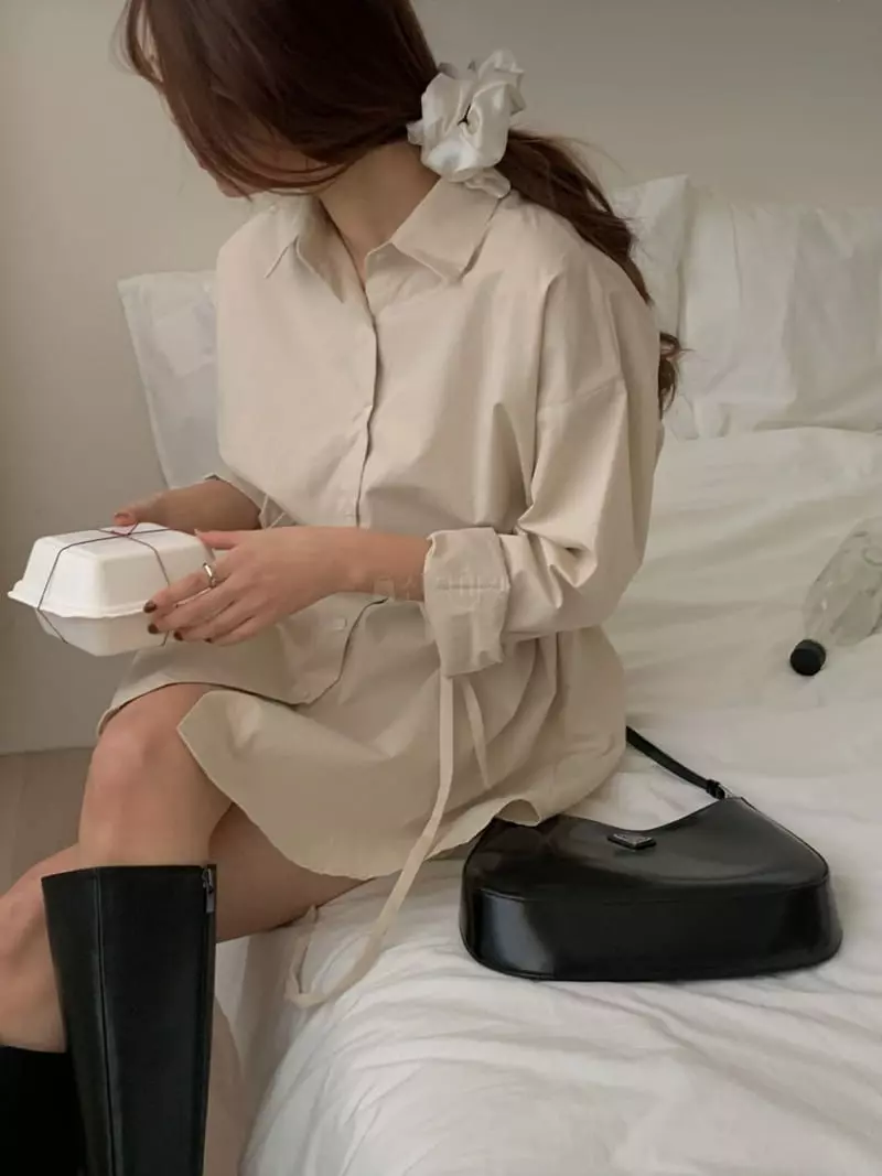 Ame - Korean Women Fashion - #momslook - Long Shirt One-piece - 11