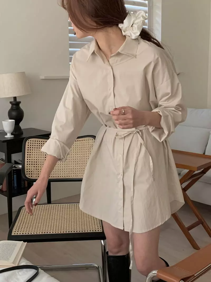 Ame - Korean Women Fashion - #momslook - Long Shirt One-piece - 9