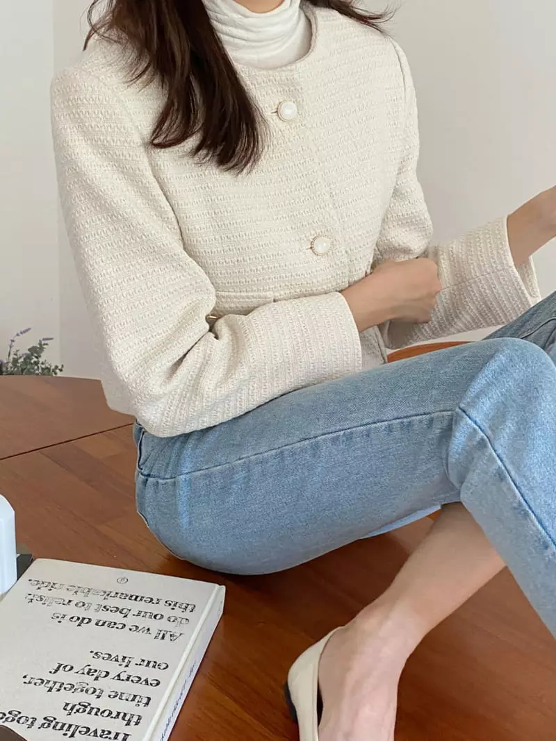 Ame - Korean Women Fashion - #momslook - Road Twid Jacket - 11
