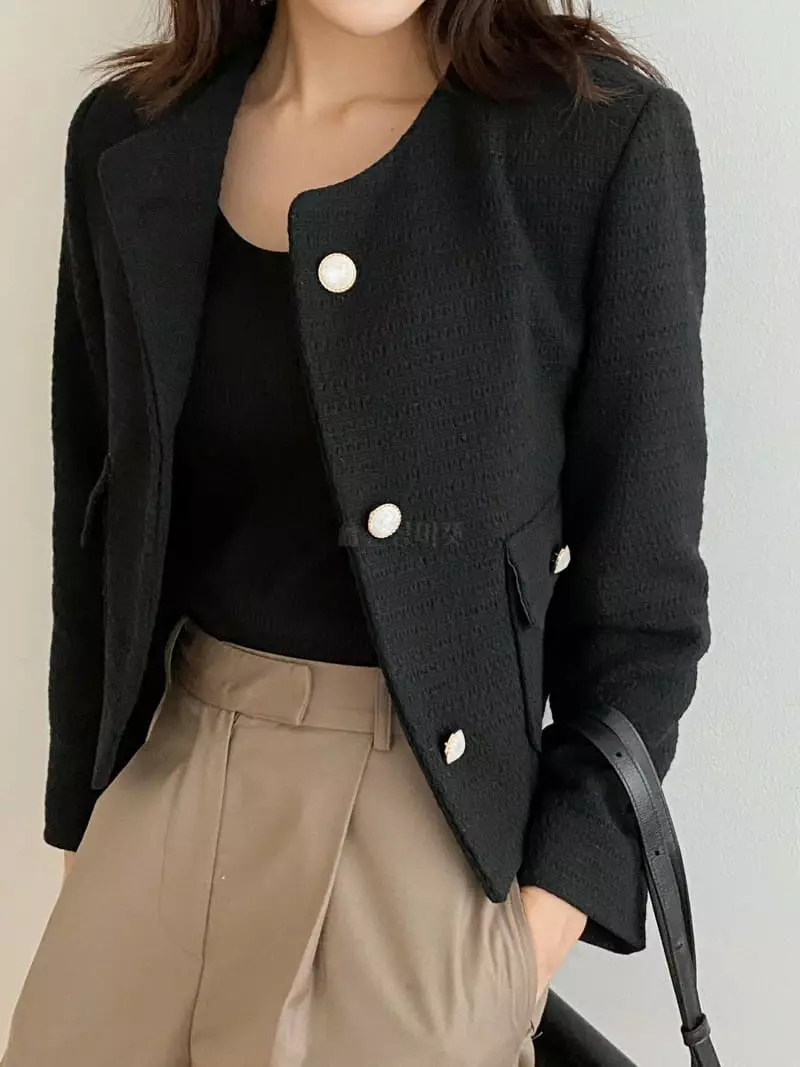 Ame - Korean Women Fashion - #momslook - Road Twid Jacket - 2