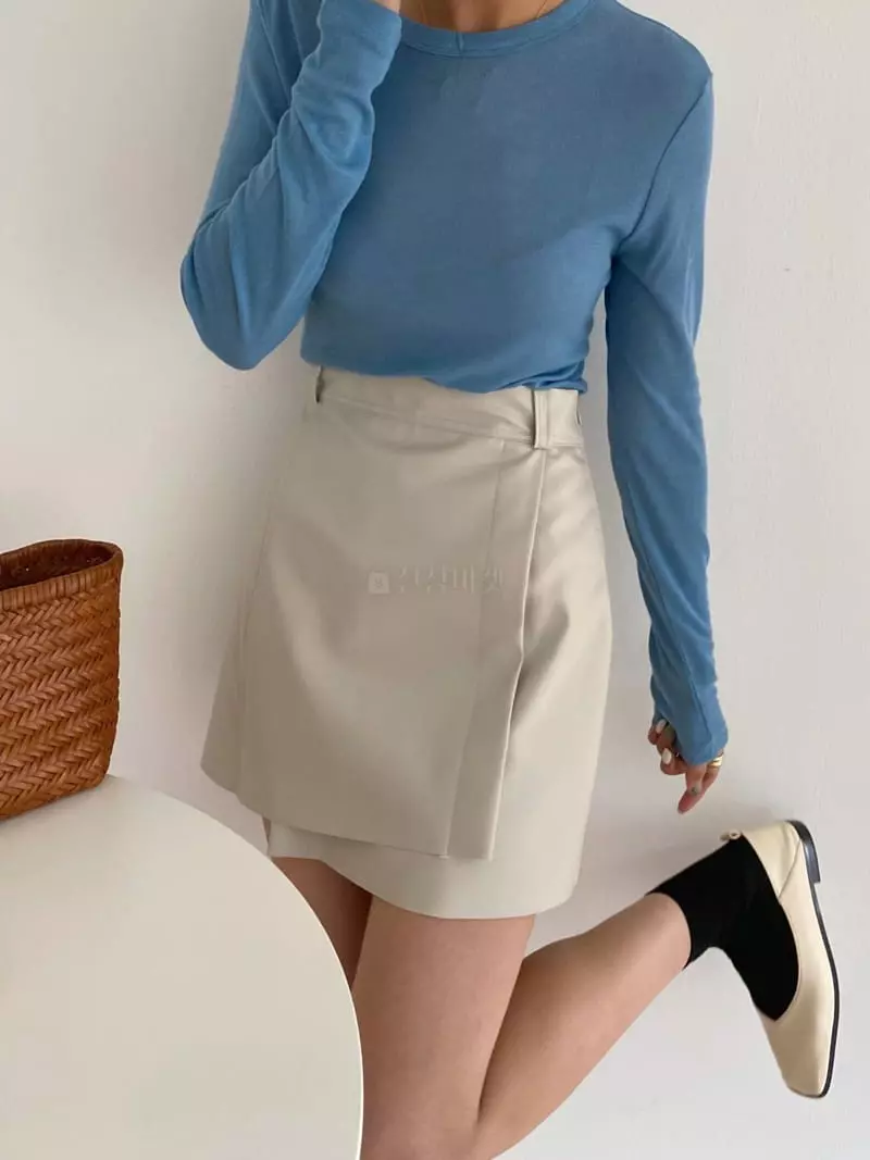 Ame - Korean Women Fashion - #momslook - Leather Skirt - 5