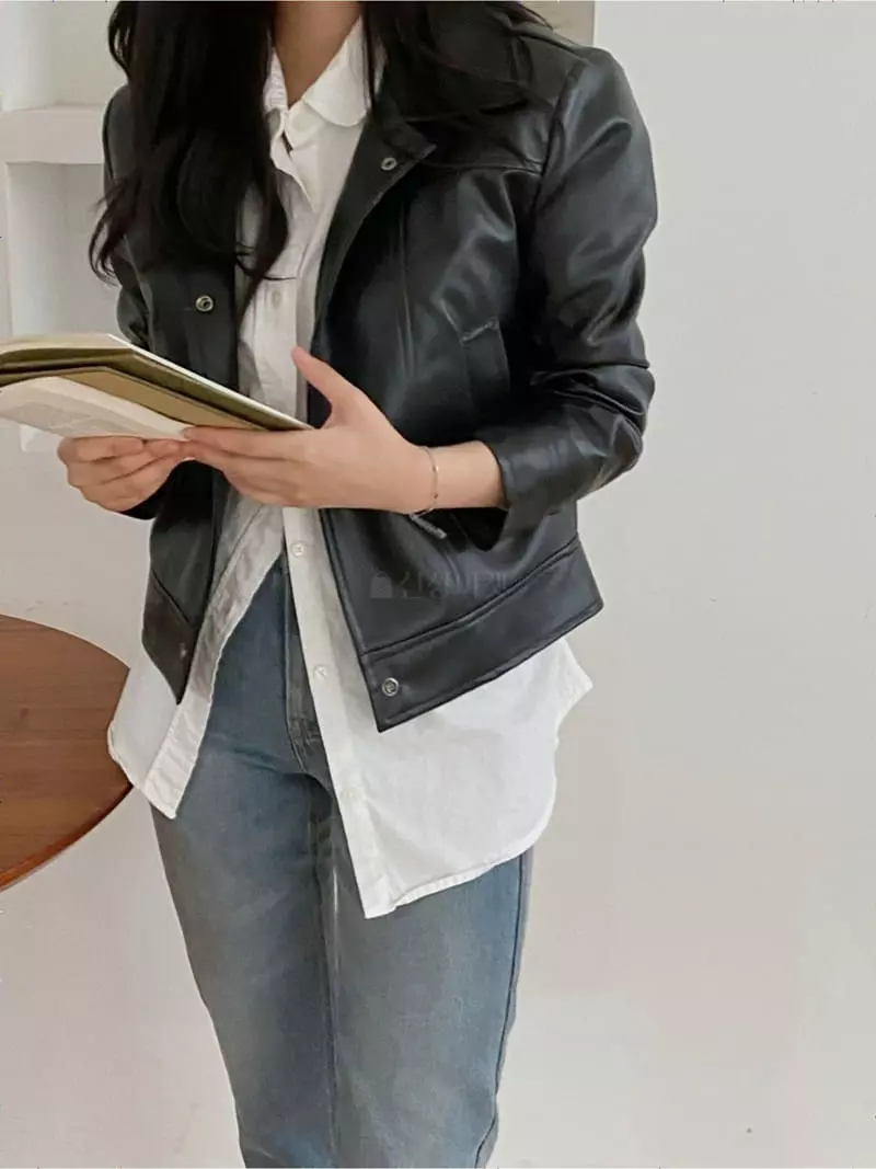 Ame - Korean Women Fashion - #momslook - Leather Jacket - 10