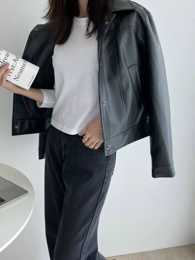 Ame - Korean Women Fashion - #momslook - Leather Jacket - 2