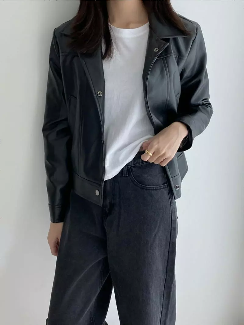 Ame - Korean Women Fashion - #momslook - Leather Jacket - 6