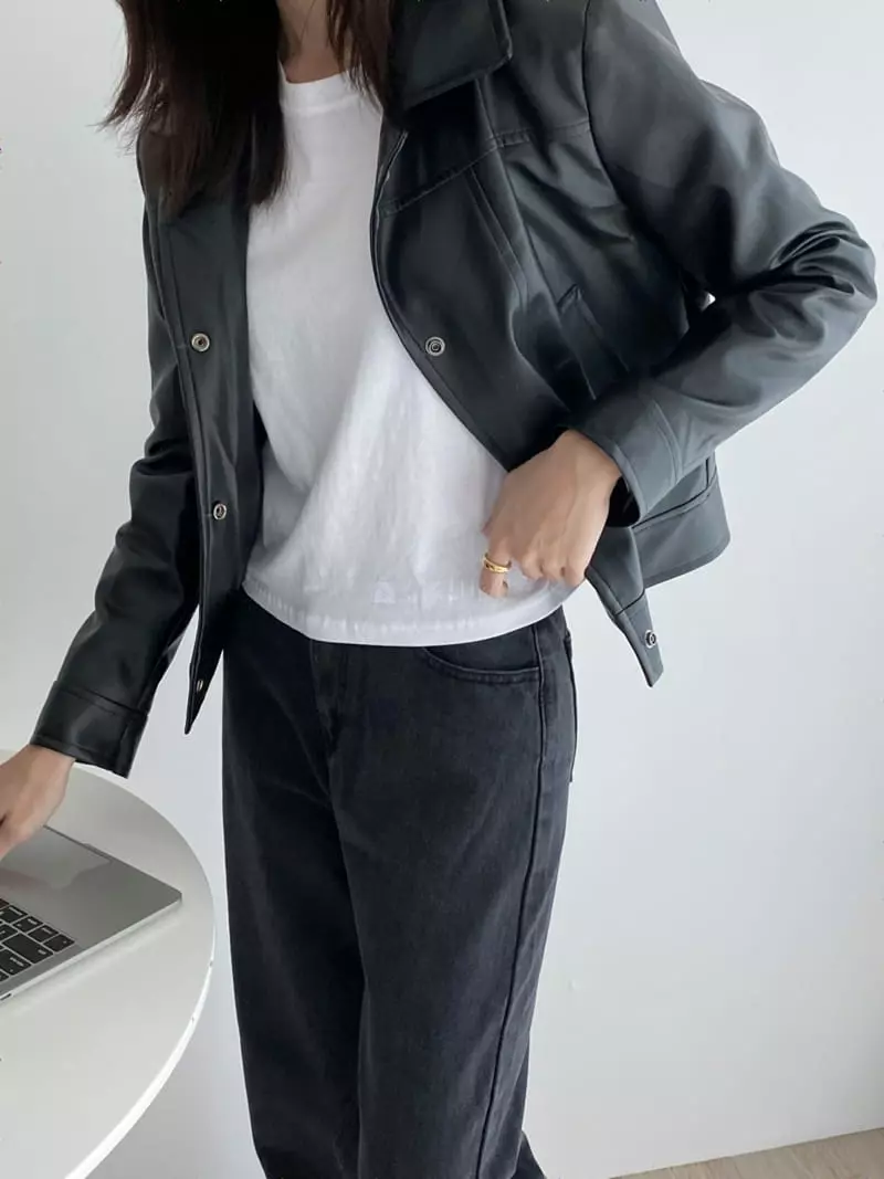 Ame - Korean Women Fashion - #momslook - Leather Jacket - 8