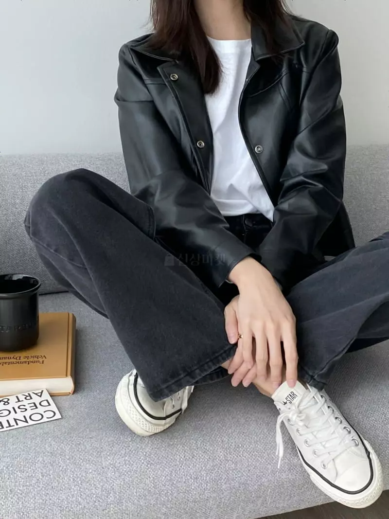 Ame - Korean Women Fashion - #momslook - Leather Jacket - 9