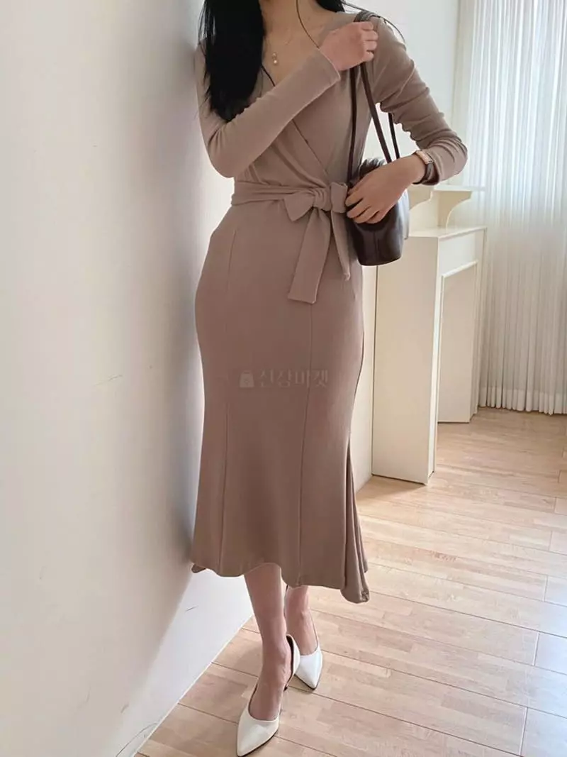 Ame - Korean Women Fashion - #momslook - Wrap One-piece