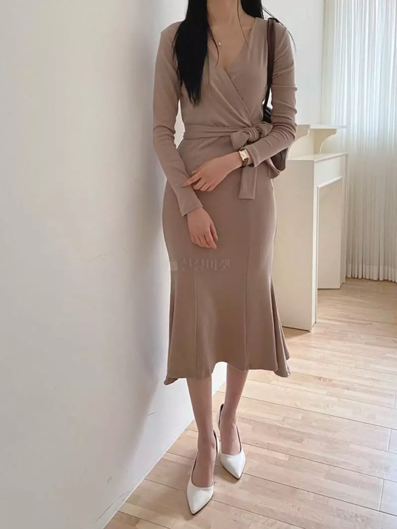Ame - Korean Women Fashion - #momslook - Wrap One-piece - 3