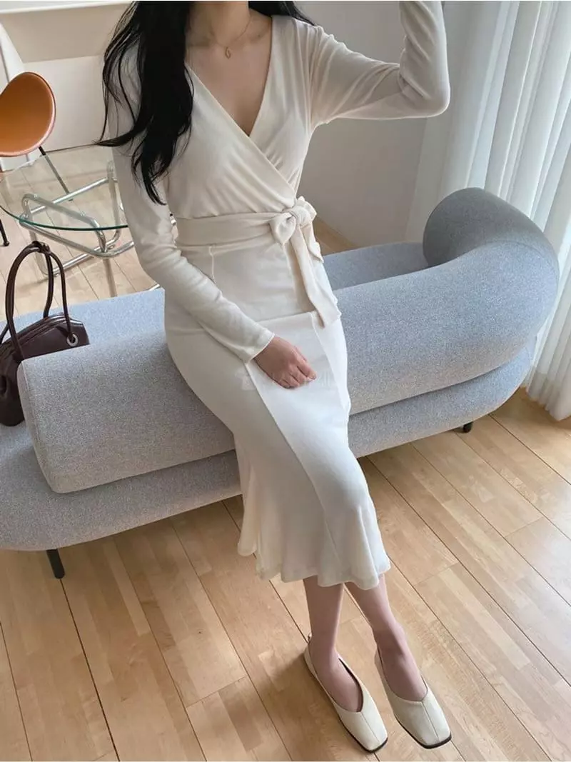Ame - Korean Women Fashion - #momslook - Wrap One-piece - 5