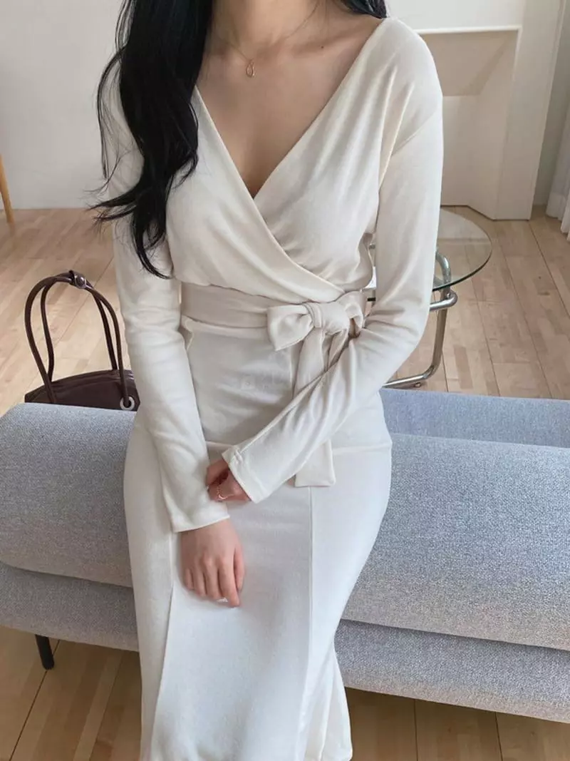Ame - Korean Women Fashion - #momslook - Wrap One-piece - 8