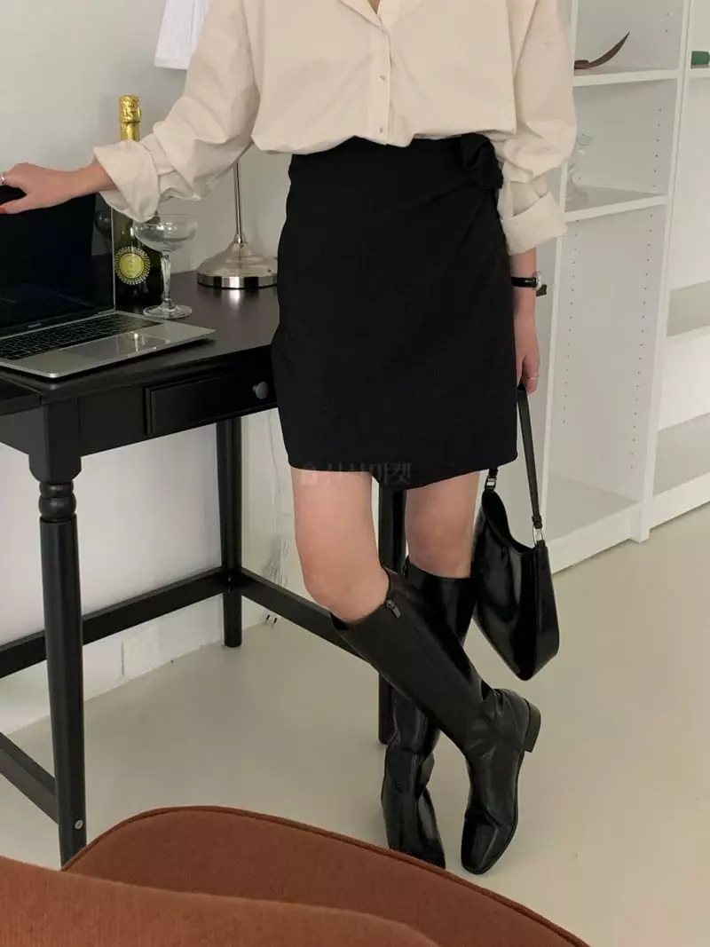 Ame - Korean Women Fashion - #momslook - Wraping Skirt - 2
