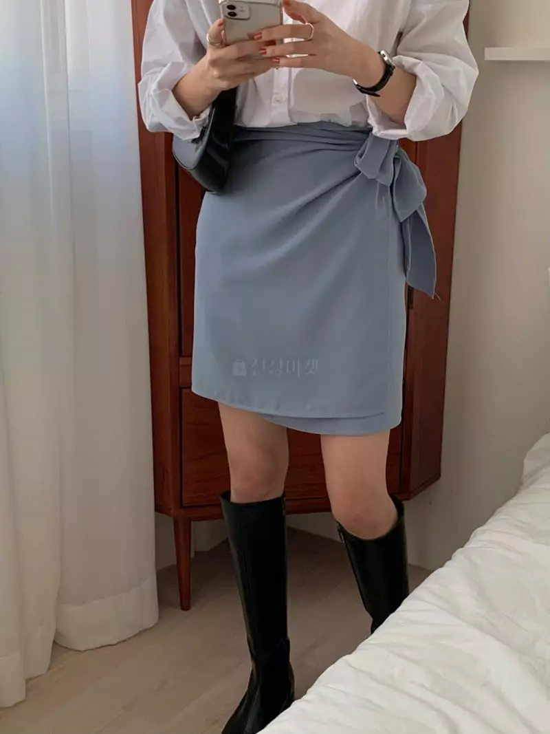 Ame - Korean Women Fashion - #womensfashion - Wraping Skirt - 4