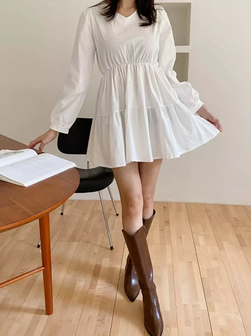 Ame - Korean Women Fashion - #restrostyle - Cancan One-piece - 8