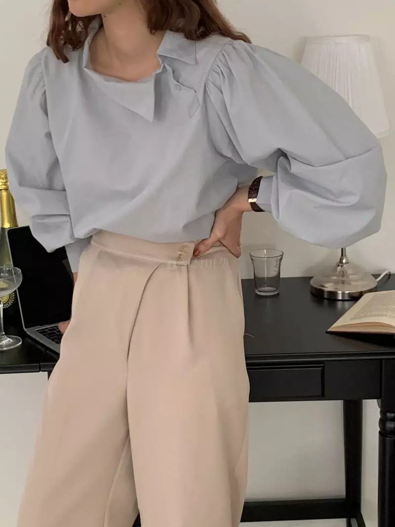 Ame - Korean Women Fashion - #pursuepretty - Unbalance Shirt - 4