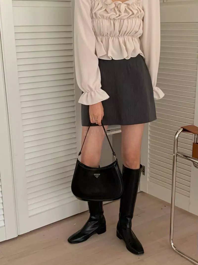 Ame - Korean Women Fashion - #vintageinspired - Twill Mini Skirt - 10