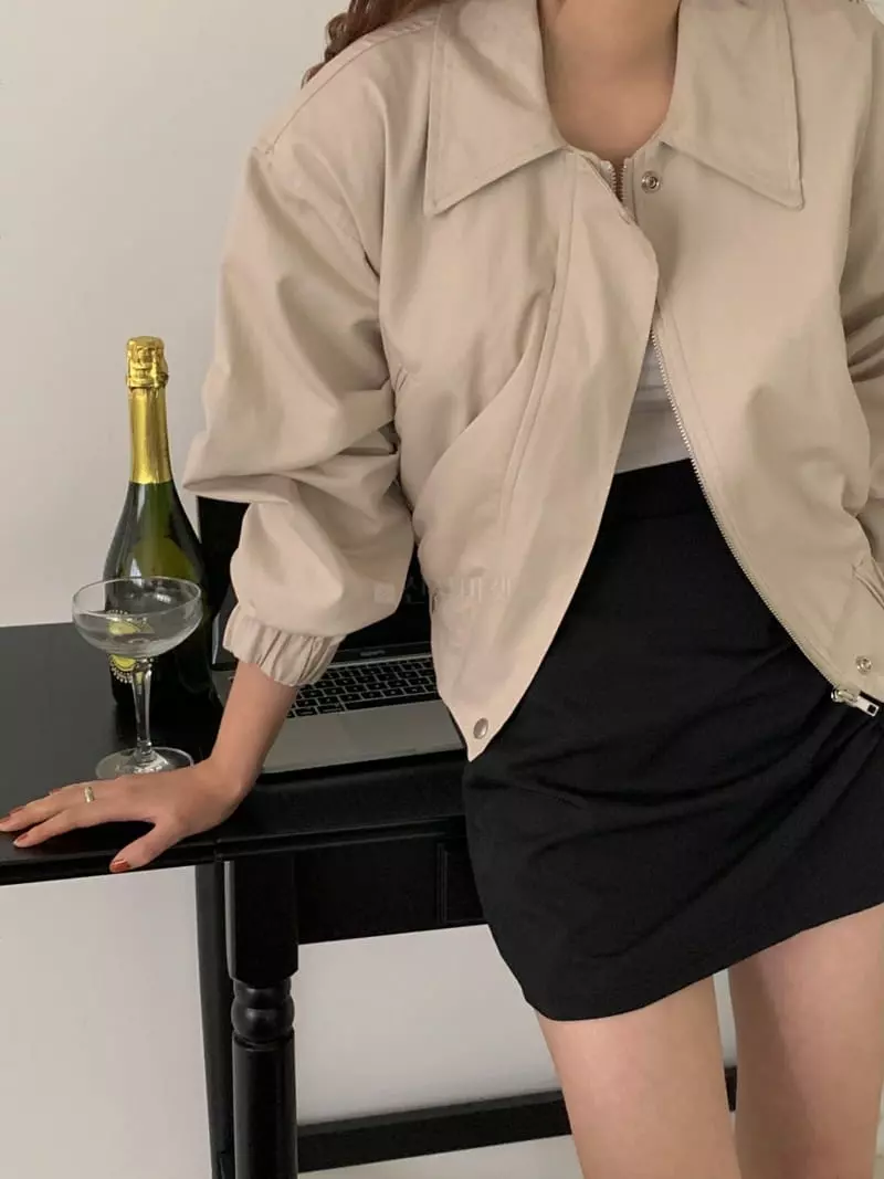 Ame - Korean Women Fashion - #vintageinspired - Crop Field Jacket  - 8