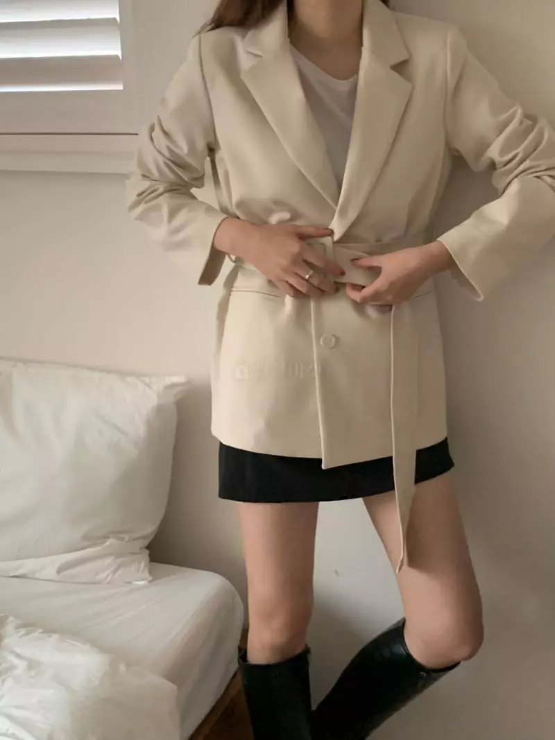 Ame - Korean Women Fashion - #womensfashion - Belt Jacket - 6