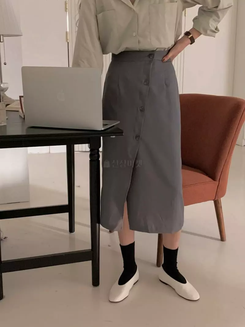 Ame - Korean Women Fashion - #womensfashion - Button SKirt - 12