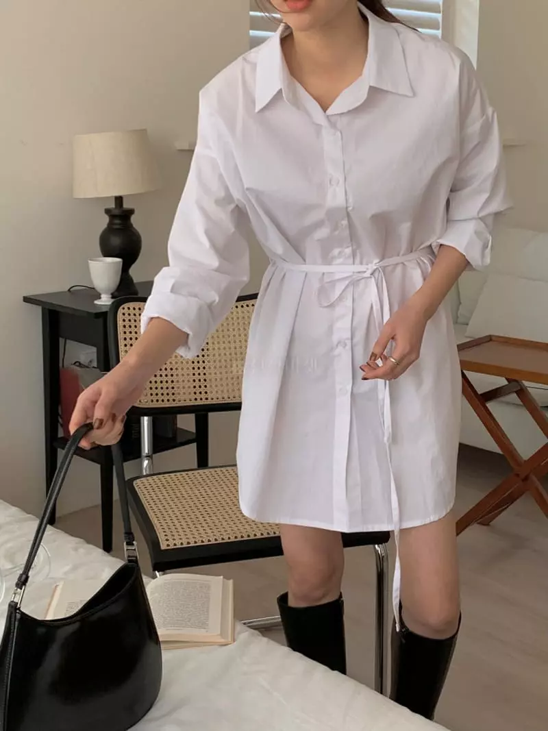 Ame - Korean Women Fashion - #momslook - Long Shirt One-piece - 4