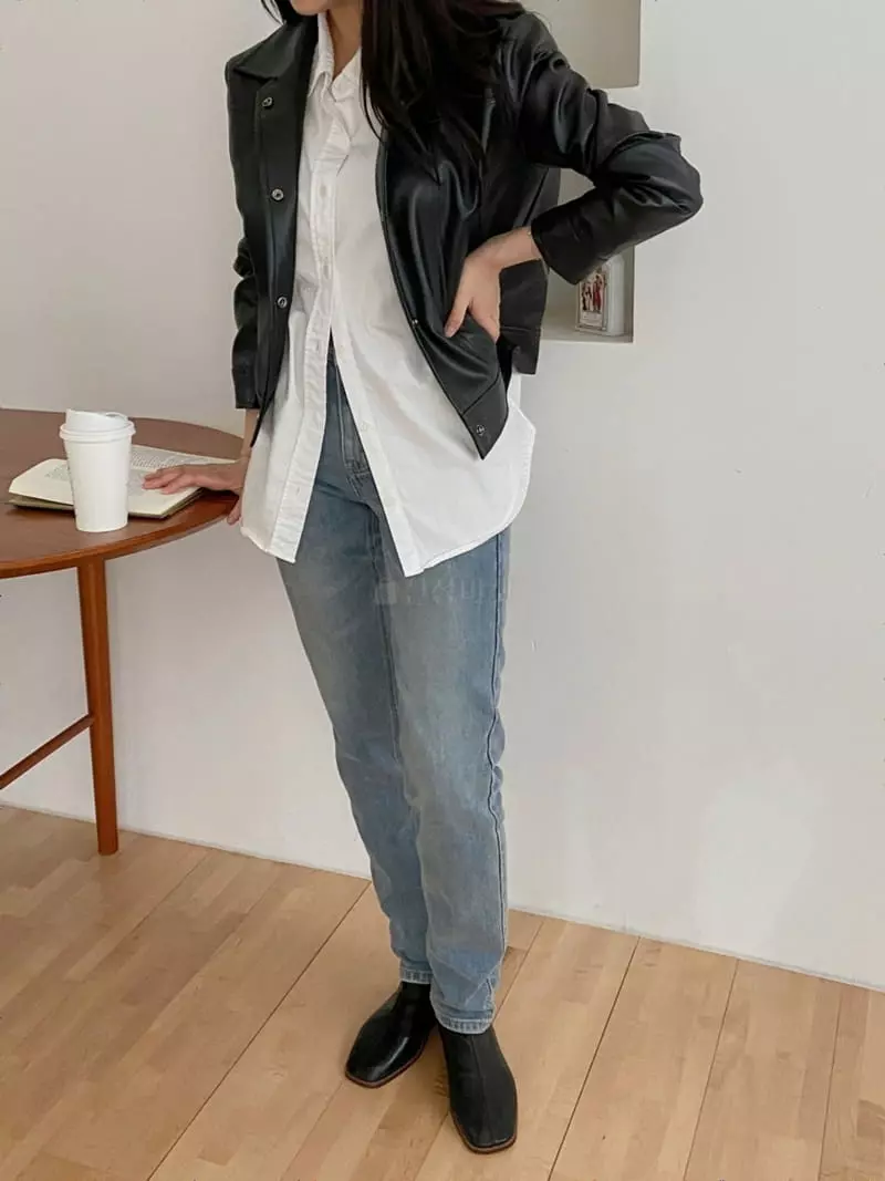 Ame - Korean Women Fashion - #womensfashion - Leather Jacket