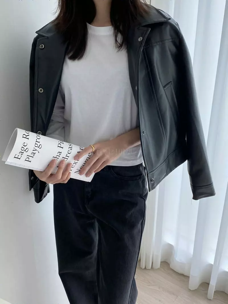 Ame - Korean Women Fashion - #womensfashion - Leather Jacket - 5
