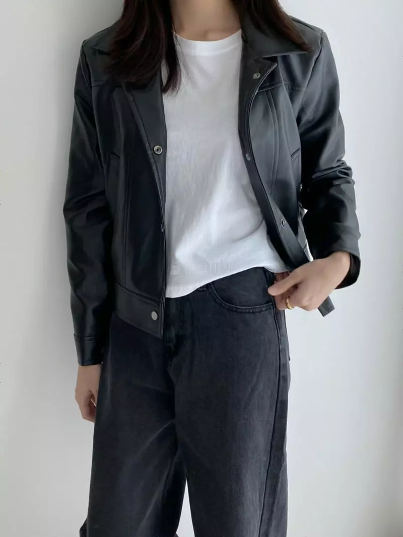 Ame - Korean Women Fashion - #womensfashion - Leather Jacket - 7